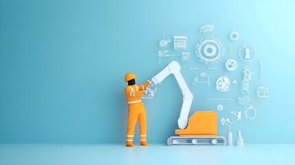 Poster - Automated Engineering Symbolized by Paper Cut Robotic Arm