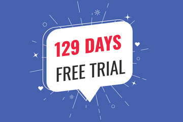 129 day free trial banner design. 129 days free banner background
