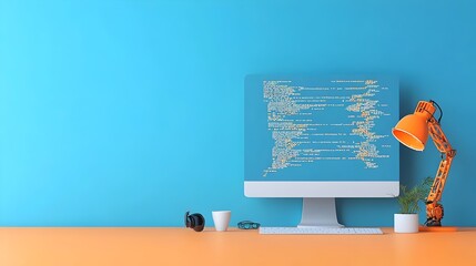 Aufkleber - Computer Screen with Code in Paper Cut Style Symbolizing Software Engineering