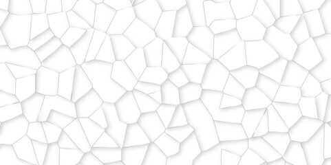 Poster - Abstract white, gray broken stained-glass background with black line. geometric seamless pattern with 3d shapes triangle background. colorful low poly crystal mosaic and tiles background pattern.