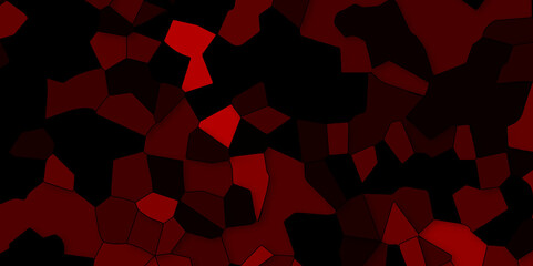 Poster - Abstract red and black broken stained-glass background with colorful line. geometric seamless pattern with 3d shapes triangle background. colorful low poly crystal mosaic and tiles background pattern.