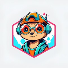 Poster - Cute Cartoon Animal with Goggles and Headphones