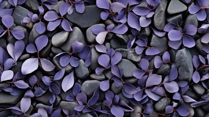 Sticker - background blue leaves and pebbles