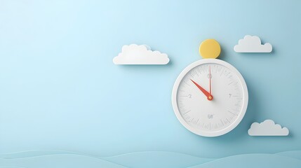 Poster - Minimalist Barometer with Paper Cut Aesthetic