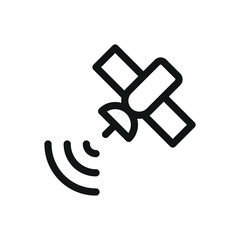 Poster - Satellite isolated icon, satellite network signal vector symbol with editable stroke