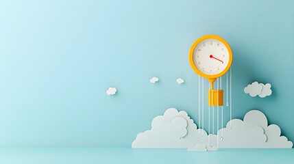 Aufkleber - Rain Gauge in Paper Cut Art Symbolizing Precipitation Measurement