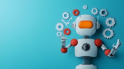 Poster - Robotic Automation Engineering in Minimalist Paper Cut Design