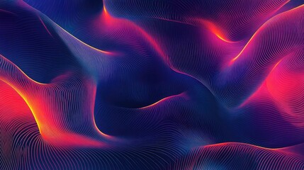 Vibrant abstract background featuring dynamic futuristic shapes in a line art style