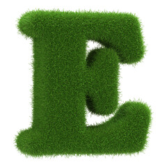 Poster - Grass Letter E - 3D Font Grass Alphabet