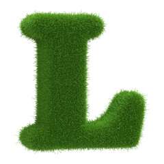 Poster - Grass Letter L - 3D Font Grass Alphabet