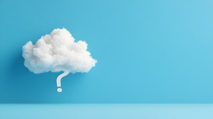 Aufkleber - Uncertain Weather Depicted by Paper Cut Cloud with Question Mark