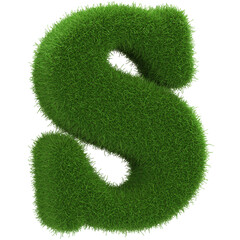 Poster - Grass Letter S - 3D Font Grass Alphabet