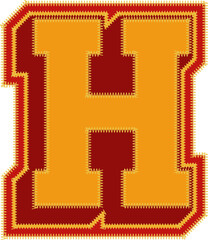 baseball patch letter alphabet vector element h