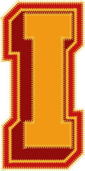 baseball patch letter alphabet vector element i