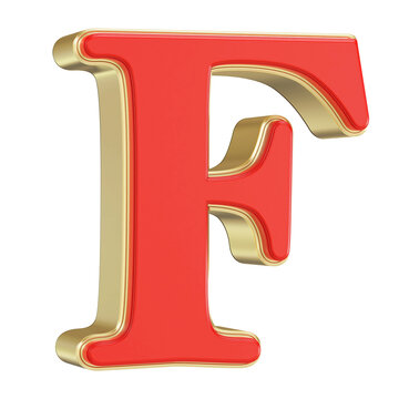 3D Alphabet Letter Font F