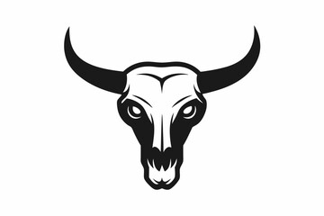 Poster - 
bull skull silhouette, bull head icon, Vector illustration