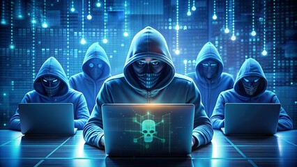 Wall Mural - System hacked alert after cyber attack on computer network. compromised information concept. internet virus cyber security and cybercrime. hackers to steal the information is a cybercriminal