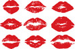 © munir - Woman lips lipstick kiss prints. Seamless pattern red lipstick kiss. Red hot lips, Fabric print design, cosmetic industry marketing poster or flyer idea. High quality images.