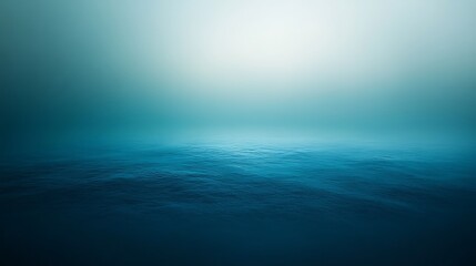 Deep Blue Ocean With Foggy Horizon