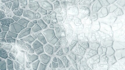 Wall Mural -   A macro shot of iced water surface with blue sky overhead