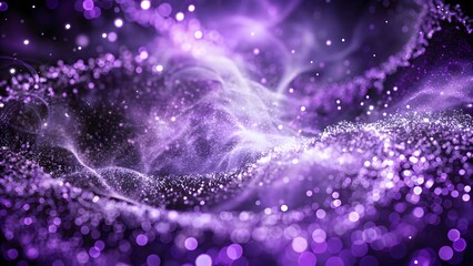 Poster - Abstract background with glowing particles, Abstract flowing neon wave purple background, Abstract particles in empty space. Purple Smoke Background Abstract Smoke Wallpaper Blue Smoky  Illustrated