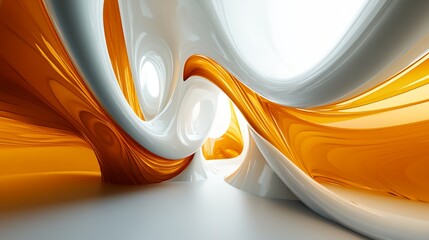 Poster - a white and orange abstract background