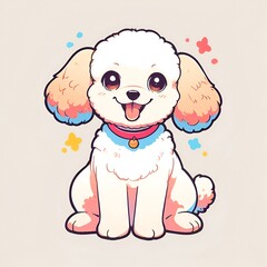 Sticker - Cute Cartoon Dog Illustration