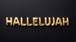 © Erlinda - hallelujah word gold metallic shiny lettering on plain black background
