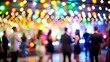 © Mari - Party Scene with Vibrant Bokeh Lights - Blurred figures enjoying a festive party with colorful bokeh lights in the background.