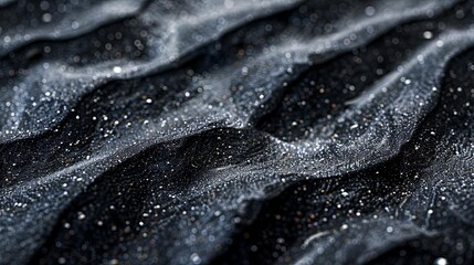 Abstract Black Sand with Glitter and Bokeh