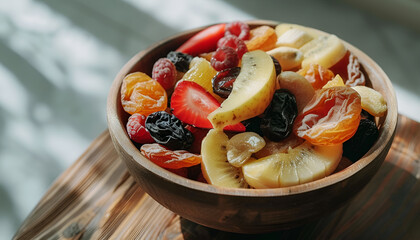 Poster - bowl filled with a variety of dried fruits