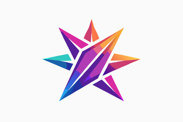 Poster - The Abstract rainbow star with arrows on white background