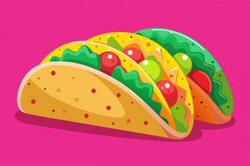 Sticker - Taco vector illustration Mexican junk food logo icon cartoon style art