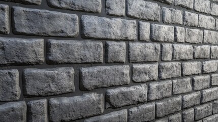 Poster - 3D rendering of a grey brick wall