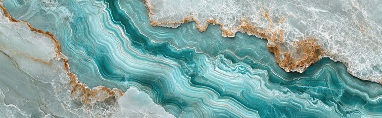 Poster - 3D rendering of aqua toned onyx marble featuring high resolution exotic marble for interior and exterior design along with natural Emperador marble tiles for ceramic walls and floors and quartzite
