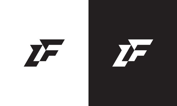 LF logo, monogram unique logo, black and white logo, premium elegant logo, letter LF Vector