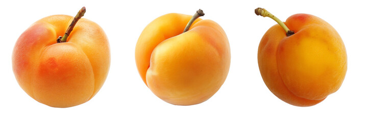 Sticker - Isolated fresh apricot on isolated transparent background