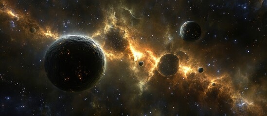 Wall Mural - 3d cartoon rendering of a stunning cosmic nebula with elements inspired by space imagery high qualit