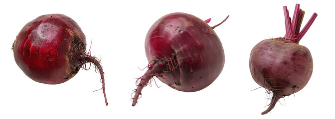 Wall Mural - Isolated fresh beetroot on isolated transparent background