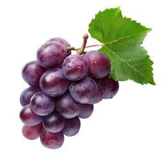 Sticker - Isolated fresh bunch of grapes on isolated transparent background