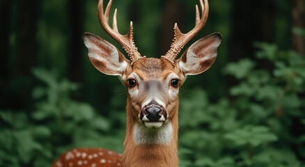 Poster - Majestic deer with antlers in the forest