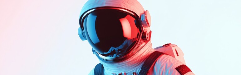 Aufkleber - Close up of an astronaut isolated on a white background in 3D cartoon rendering