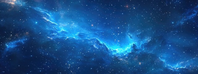 Colorful and beautiful space background in a 3D cartoon rendering Starry outer space texture Blue background templates for website mobile device and application designs 3D illustration
