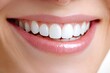 © AI Farm - Close-up of a smiling mouth with bright, white teeth showcasing good dental hygiene and health.