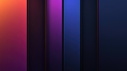 Poster - Vibrant purple blue and orange gradient banner set against a dark backdrop