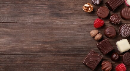 Canvas Print - Assortment of delicious chocolate candies and sweets