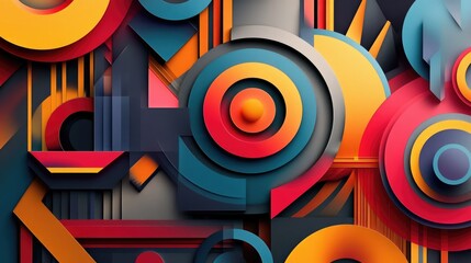 Poster - Vibrant and colorful abstract geometric backdrop