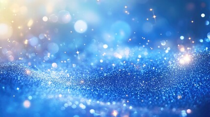 Poster - Glamorous abstract blue background illustration featuring shimmering glitter elements