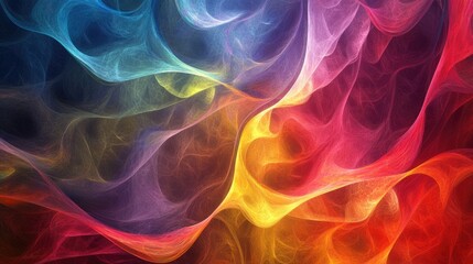 Vivid and chaotic abstract fractal design featuring colorful patterns and shapes ideal for use as a background or wallpaper in various creative projects