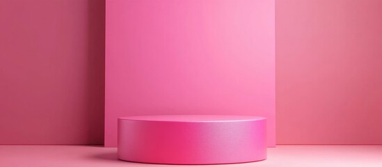 Aufkleber - Empty podium on a colored background for showcasing cosmetic makeup products 3D illustration
